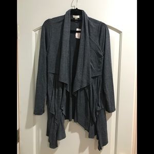 NWT Yvos Women's Grey Draped Cardigan